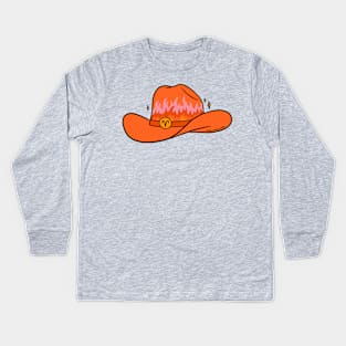 Aries Cowboy Hat Kids Long Sleeve T-Shirt